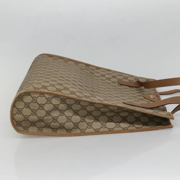 GUCCI GG Supreme Tote Bag PVC Beige Gold 40 02 998 Auth bs27775