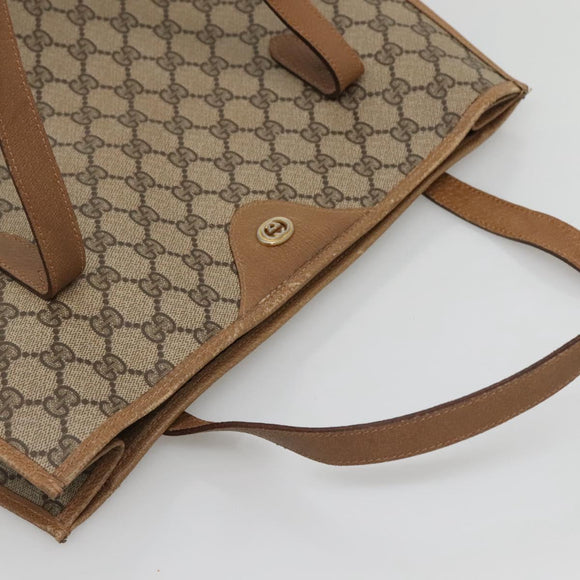 GUCCI GG Supreme Tote Bag PVC Beige Gold 40 02 998 Auth bs27775