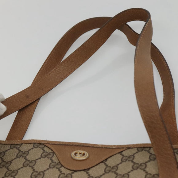 GUCCI GG Supreme Tote Bag PVC Beige Gold 40 02 998 Auth bs27775
