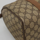 GUCCI GG Supreme Web Sherry Line Boston Bag PVC Beige Gold Auth bs27777-14