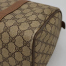 GUCCI GG Supreme Web Sherry Line Boston Bag PVC Beige Gold Auth bs27777-15