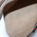 GUCCI GG Supreme Web Sherry Line Boston Bag PVC Beige Gold Auth bs27777-11