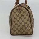 GUCCI GG Supreme Web Sherry Line Boston Bag PVC Beige Gold Auth bs27777-3