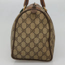 GUCCI GG Supreme Web Sherry Line Boston Bag PVC Beige Gold Auth bs27777-4