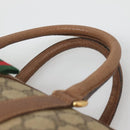 GUCCI GG Supreme Web Sherry Line Boston Bag PVC Beige Gold Auth bs27777-8