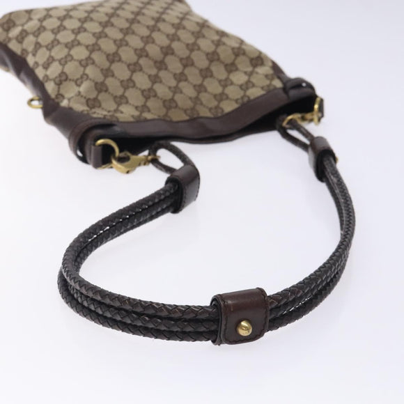 GUCCI GG Canvas Shoulder Bag Beige Gold 109106 Auth bs27778