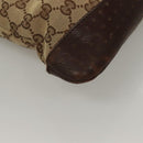 GUCCI GG Canvas Shoulder Bag Beige Silver 145857 Auth bs27780-17