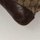 GUCCI GG Canvas Shoulder Bag Beige Silver 145857 Auth bs27780-18