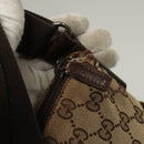 GUCCI GG Canvas Shoulder Bag Beige Silver 145857 Auth bs27780-8