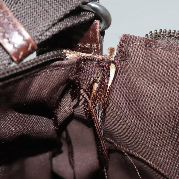 GUCCI GG Canvas Shoulder Bag Beige Silver 145857 Auth bs27780