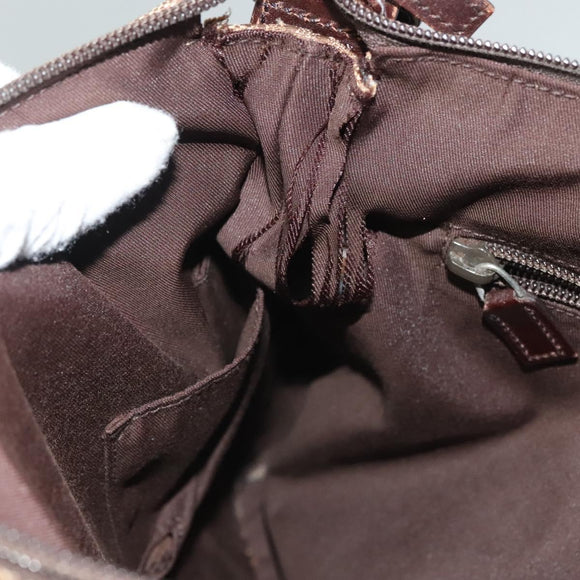 GUCCI GG Canvas Shoulder Bag Beige Silver 145857 Auth bs27780