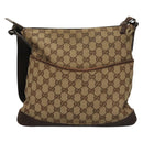 GUCCI GG Canvas Shoulder Bag Beige Silver 145857 Auth bs27780-13