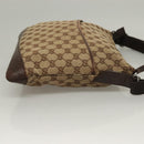 GUCCI GG Canvas Shoulder Bag Beige Silver 145857 Auth bs27780-3