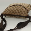 GUCCI GG Canvas Shoulder Bag Beige Silver 145857 Auth bs27780-14