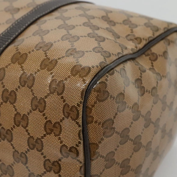 GUCCI GG Crystal Boston Bag Coated Canvas outlet Beige Gold 296021 Auth bs27785