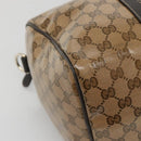 GUCCI GG Crystal Boston Bag Coated Canvas outlet Beige Gold 296021 Auth bs27785-11