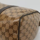 GUCCI GG Crystal Boston Bag Coated Canvas outlet Beige Gold 296021 Auth bs27785-12