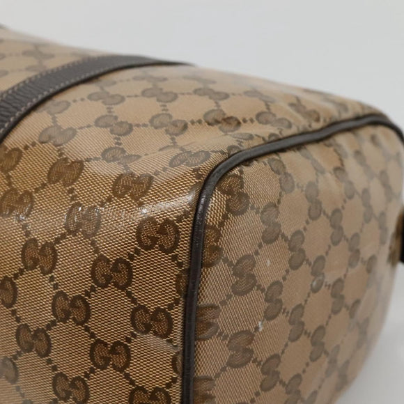 GUCCI GG Crystal Boston Bag Coated Canvas outlet Beige Gold 296021 Auth bs27785