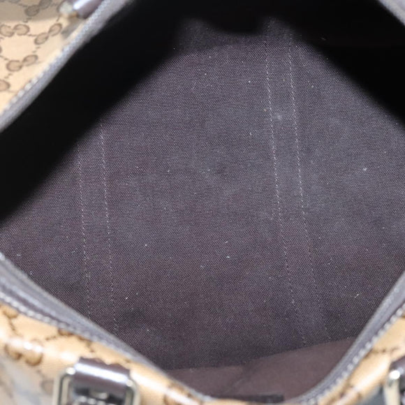 GUCCI GG Crystal Boston Bag Coated Canvas outlet Beige Gold 296021 Auth bs27785