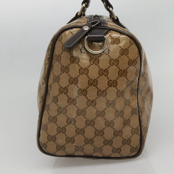 GUCCI GG Crystal Boston Bag Coated Canvas outlet Beige Gold 296021 Auth bs27785
