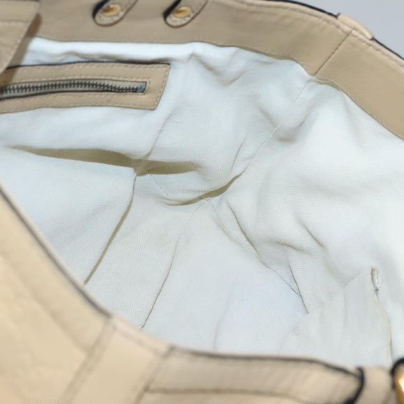 GUCCI GG Canvas Guccissima Tote Bag Leather Beige Gold 269953 Auth bs27786