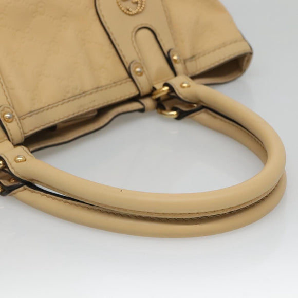 GUCCI GG Canvas Guccissima Tote Bag Leather Beige Gold 269953 Auth bs27786
