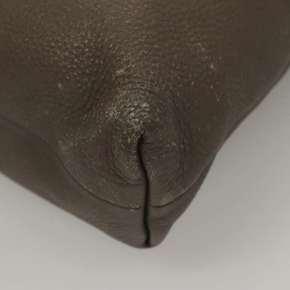 GUCCI Bamboo Hand Bag Leather Gray Gold 323663 Auth bs27789