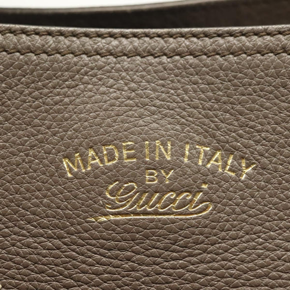 GUCCI Bamboo Hand Bag Leather Gray Gold 323663 Auth bs27789