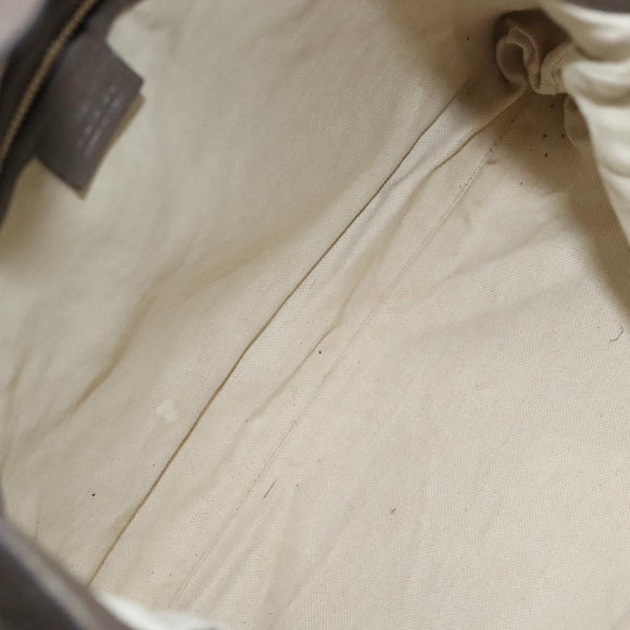 GUCCI Bamboo Hand Bag Leather Gray Gold 323663 Auth bs27789