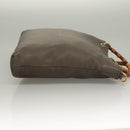 GUCCI Bamboo Hand Bag Leather Gray Gold 323663 Auth bs27789-3