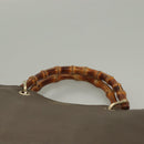 GUCCI Bamboo Hand Bag Leather Gray Gold 323663 Auth bs27789-8