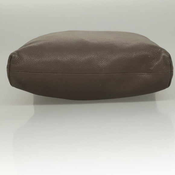 GUCCI Bamboo Hand Bag Leather Gray Gold 323663 Auth bs27789