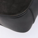 GUCCI Bamboo Hand Bag Suede Leather Gray Gold 001 1705 1638 Auth bs27790-14