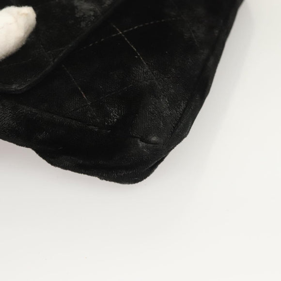 CHANEL Matelasse Waist Bag Velor Black Gold CC Auth bs27796