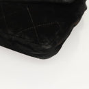 CHANEL Matelasse Waist Bag Velor Black Gold CC Auth bs27796-11