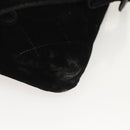 CHANEL Matelasse Waist Bag Velor Black Gold CC Auth bs27796-12