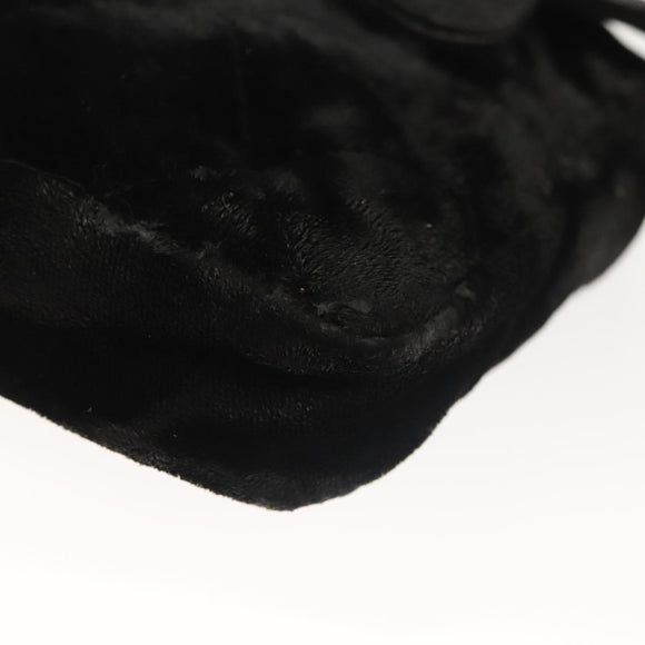 CHANEL Matelasse Waist Bag Velor Black Gold CC Auth bs27796