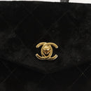 CHANEL Matelasse Waist Bag Velor Black Gold CC Auth bs27796-15