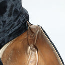 CHANEL Matelasse Waist Bag Velor Black Gold CC Auth bs27796-20