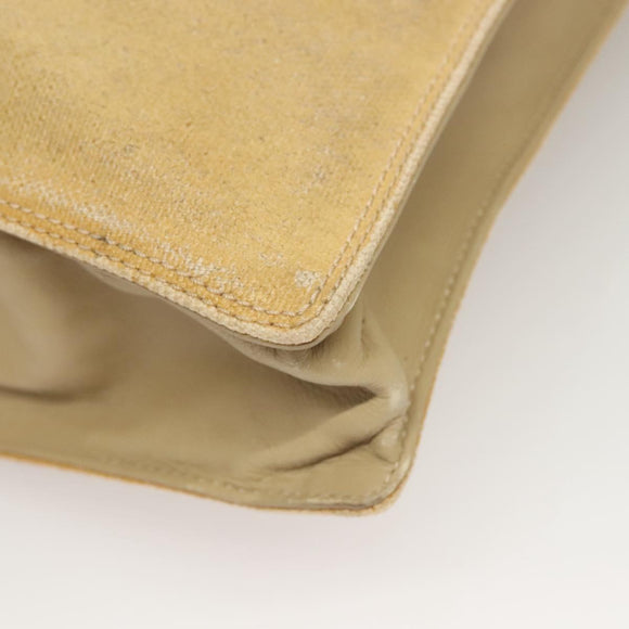 CHANEL Tote Bag Coated Canvas Beige Gold CC Auth bs27799