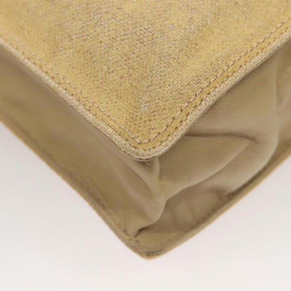 CHANEL Tote Bag Coated Canvas Beige Gold CC Auth bs27799