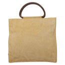 CHANEL Tote Bag Coated Canvas Beige Gold CC Auth bs27799-13