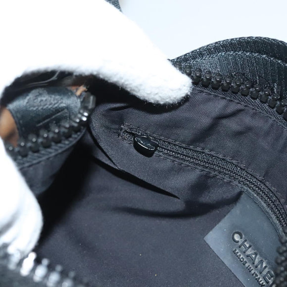 CHANEL Shoulder Bag PVC Black CC Auth bs27803