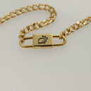 Christian Dior Trotter Canvas Chain Shoulder Bag Black Gold Auth bs27815-9