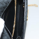 Christian Dior Trotter Canvas Chain Shoulder Bag Black Gold Auth bs27815-12