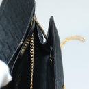 Christian Dior Trotter Canvas Chain Shoulder Bag Black Gold Auth bs27815-20