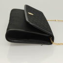 Christian Dior Trotter Canvas Chain Shoulder Bag Black Gold Auth bs27815-3