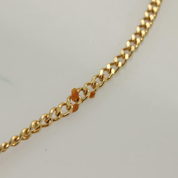 Christian Dior Trotter Canvas Chain Shoulder Bag Black Gold Auth bs27815