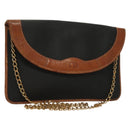 Christian Dior Chain Shoulder Bag Leather Black Gold Auth bs27816-1
