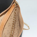 Christian Dior Chain Shoulder Bag Leather Black Gold Auth bs27816-18